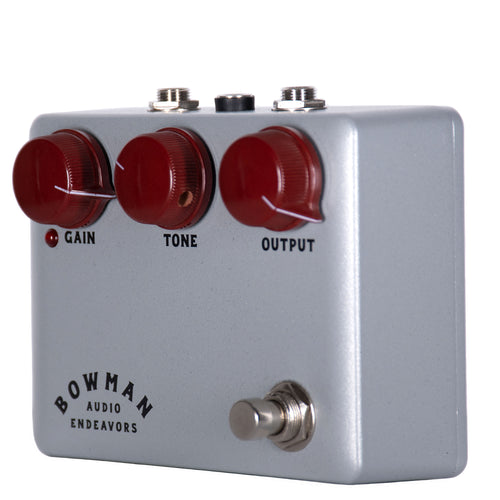 Bowman Audio The Bowman Overdrive (BAE) Effect Pedal, Silver and Oxblood