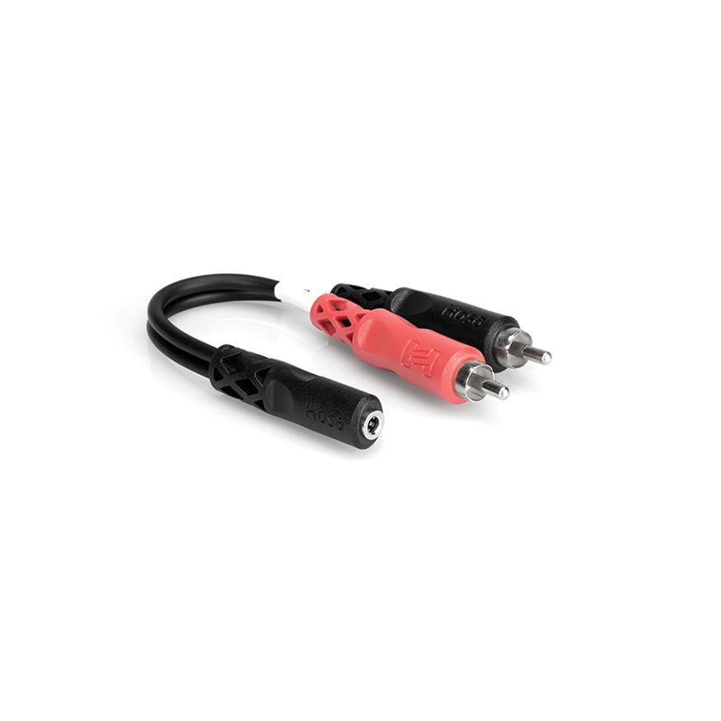 Hosa 6" 3.5mm-Dual RCA; Shielded "Y" Cable