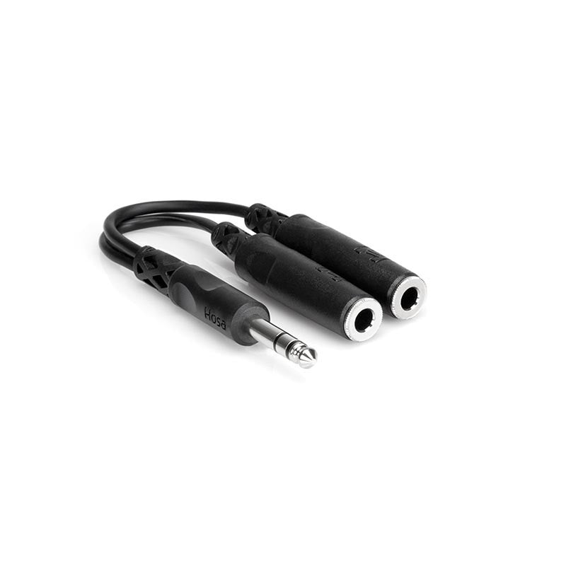 Hosa 6" Y-Cable 1/4 Stereo Male-2 Female