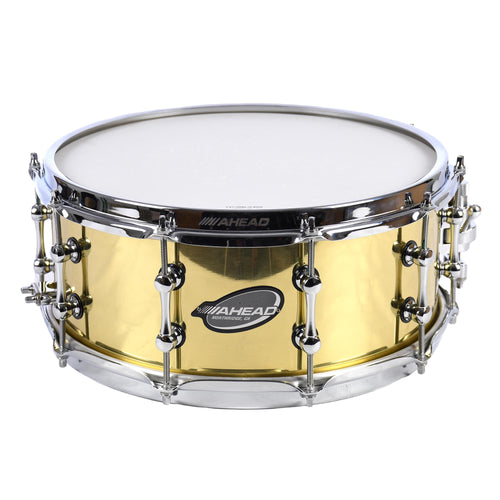 Ahead 6x14" Polished 3MM Cast Bell Brass Snare With Chrome Trick Throw