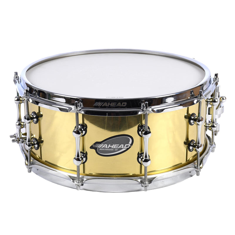 Ahead 6x14" Polished 3MM Cast Bell Brass Snare With Chrome Trick Throw