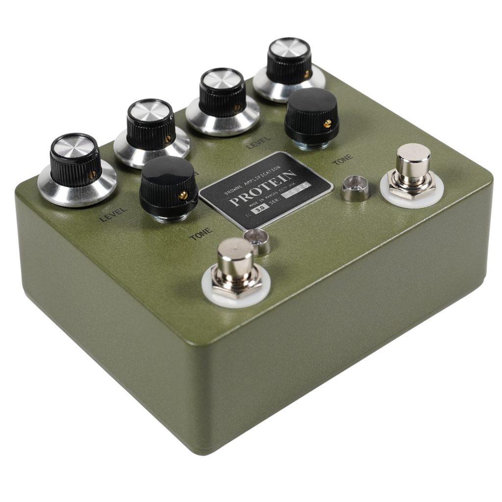 Browne Amplification The Protein Dual Overdrive V3 Effect Pedal, Green Browne Amplification The Protein Dual Overdrive V3 Effect Pedal, Green
