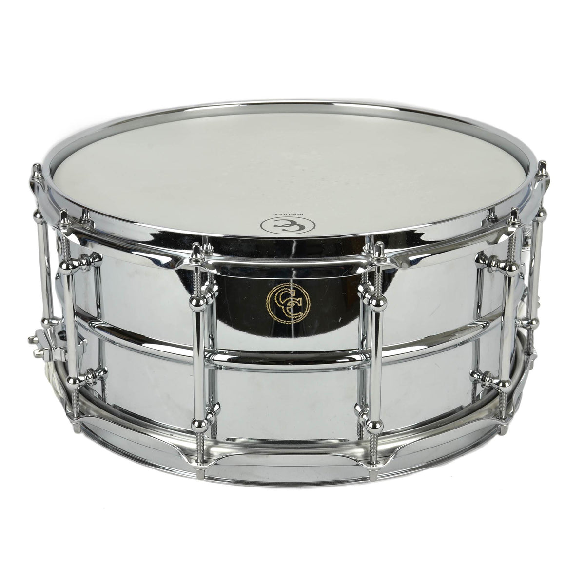 C&C 6.5x14" Chrome Over Brass Snare - Engraved