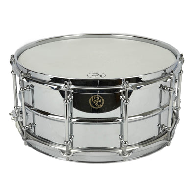 C&C 6.5x14" Chrome Over Brass Snare - Engraved