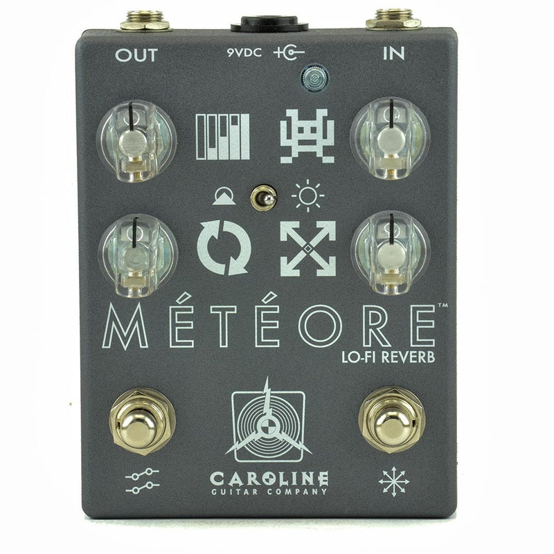 Caroline Custom Meteore Lo-Fi Reverb - Silver Crackle With Clear Knobs