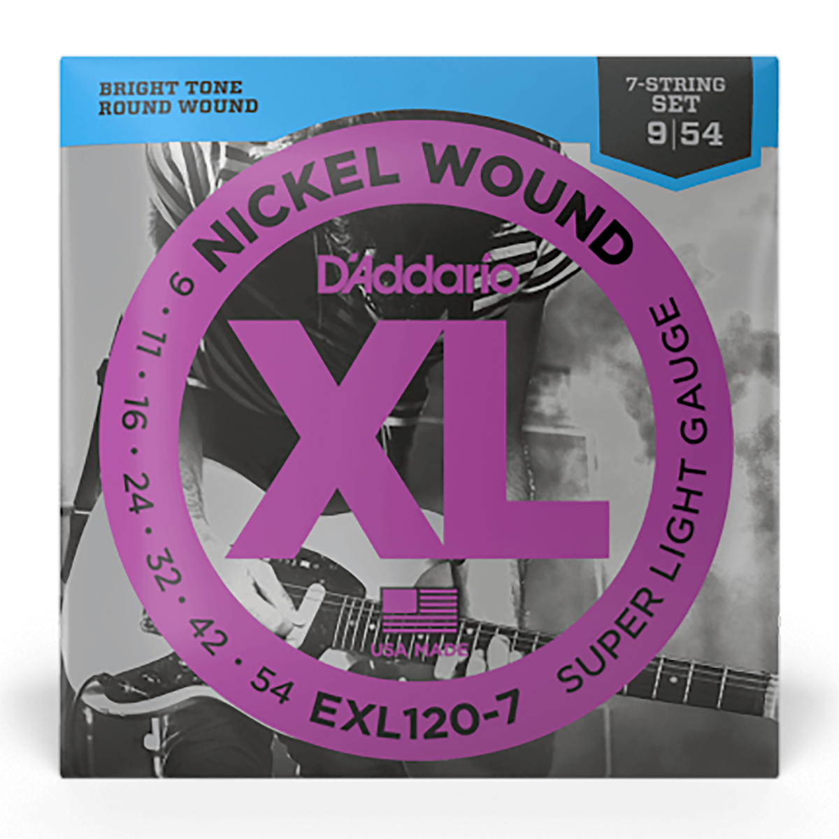 D'Addario 09-54 Super Light Nickel Wound 7 String Electric Strings