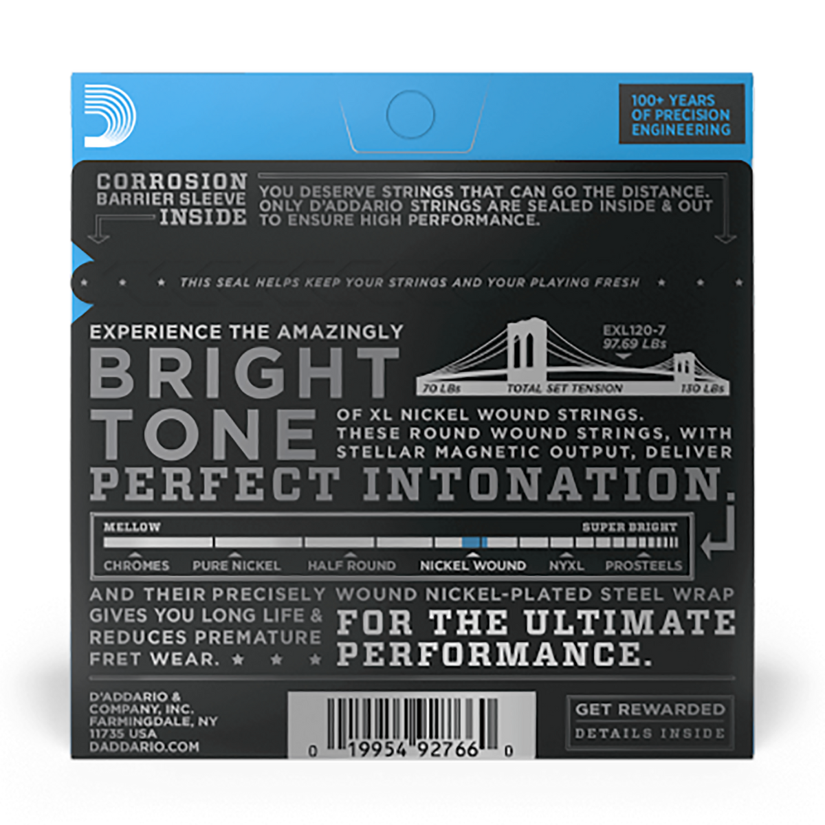 D'Addario 09-54 Super Light Nickel Wound 7 String Electric Strings