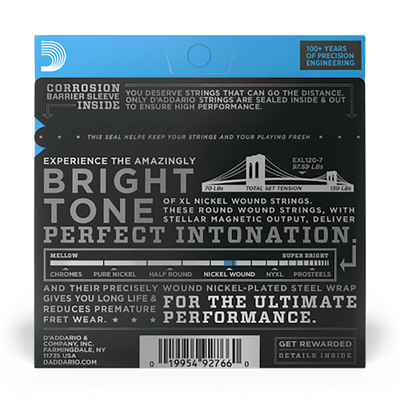 D'Addario 09-54 Super Light Nickel Wound 7 String Electric Strings