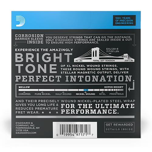 D'Addario 09-65 Super Light 8 String Nickel Wound Electric Strings