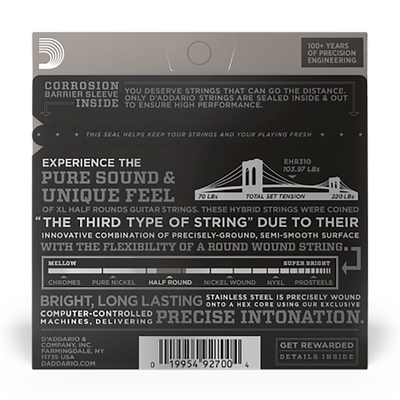 D'Addario 10-46 Regular Light Half Round Electric Strings
