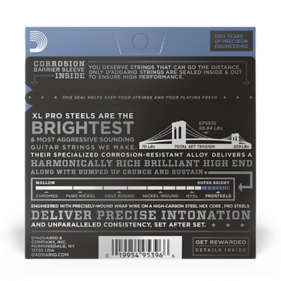 D'Addario 10-46 Regular Light Prosteels Electric Strings