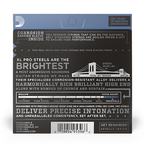 D'Addario 10-46 Regular Light Prosteels Electric Strings