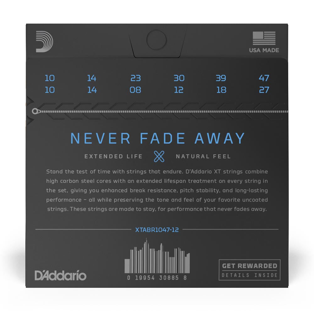 D'Addario 10-47 XT Acoustic 80/20 Bronze 12 String Light