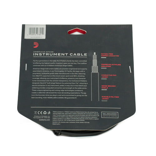 D'Addario 10' American Stage Instrument Cable - Dual Right Angle