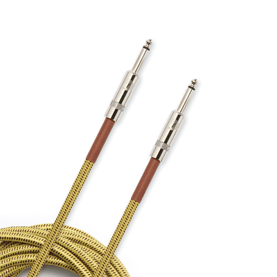 D'Addario 15 Foot Custom Series Braided Instrument Cable, Tweed