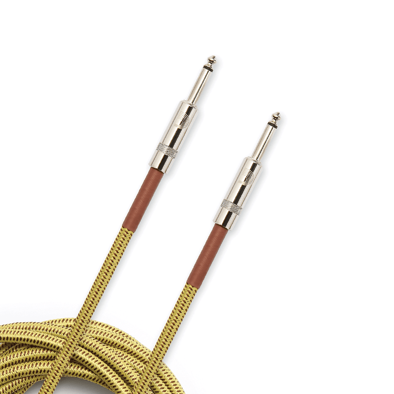 D'Addario 15 Foot Custom Series Braided Instrument Cable, Tweed