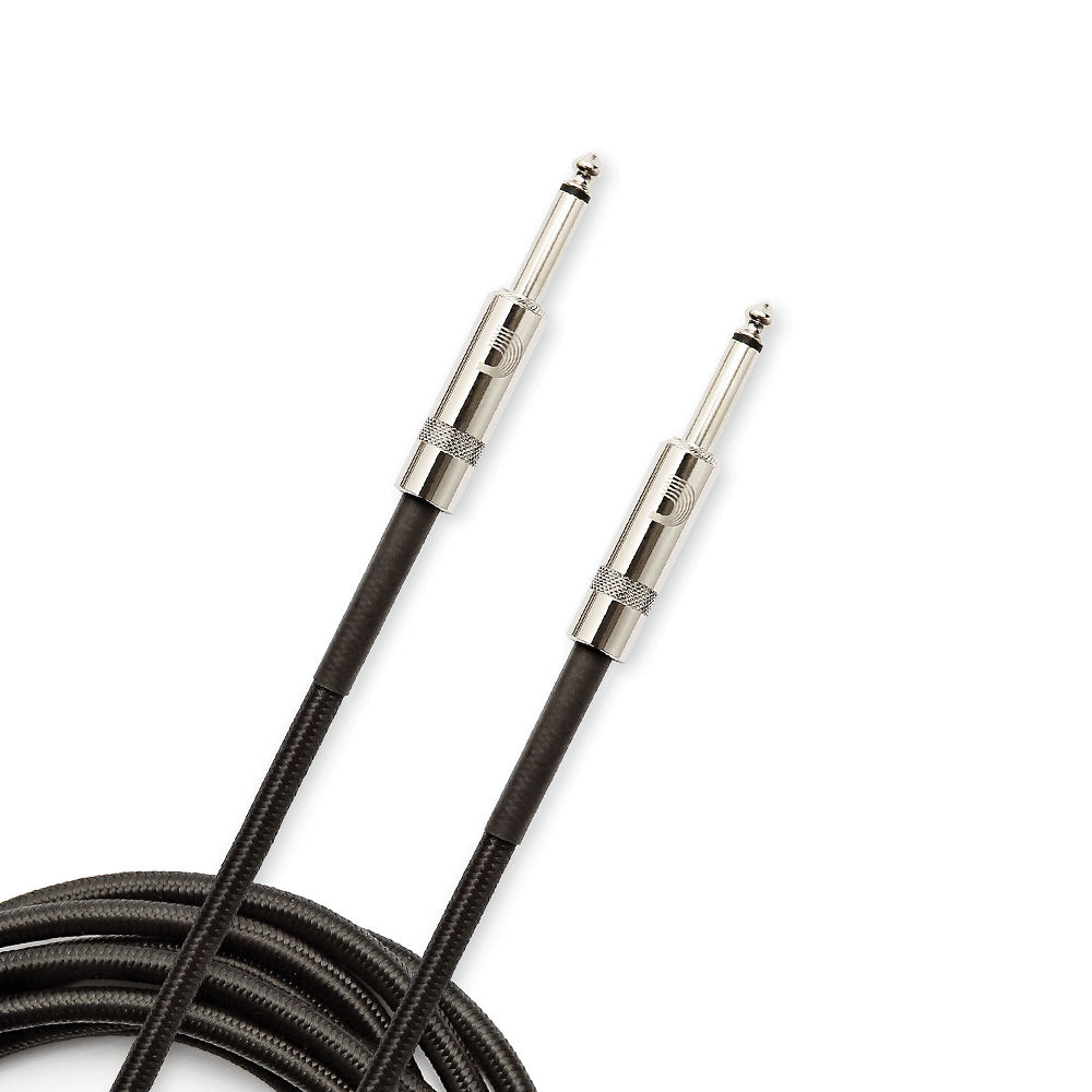 D'Addario 20 Foot Custom Series Braided Instrument Cable, Black
