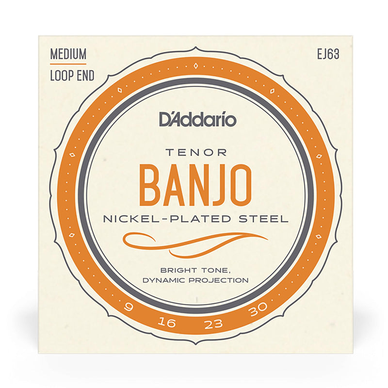 D'addario 9-30 Medium Tenor Banjo Strings, Nickel