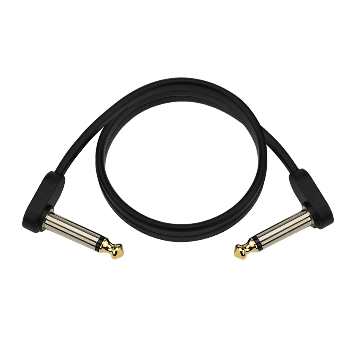 D'Addario Flat Patch Cable, 2 Foot Right Angle To Right Angle, Single