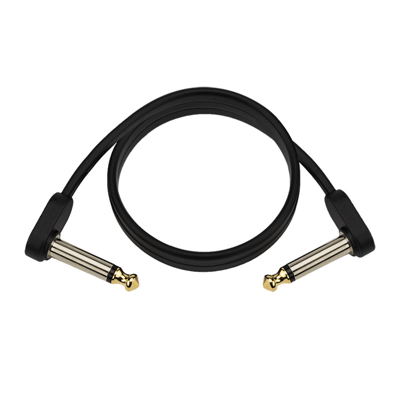 D'Addario Flat Patch Cable, 2 Foot Right Angle To Right Angle, Single