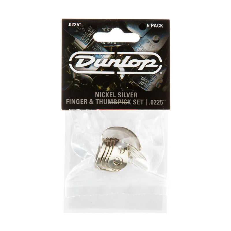 Dunlop .0225 Nickel Silver Fingerpicks, 5 Pack