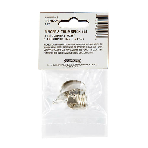 Dunlop .0225 Nickel Silver Fingerpicks, 5 Pack