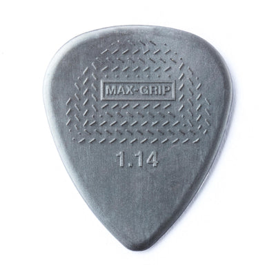 Dunlop 1.14 Gray Nylon Max Grip Standard Picks 12 Pack