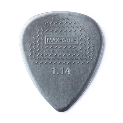Dunlop 1.14 Gray Nylon Max Grip Standard Picks 12 Pack
