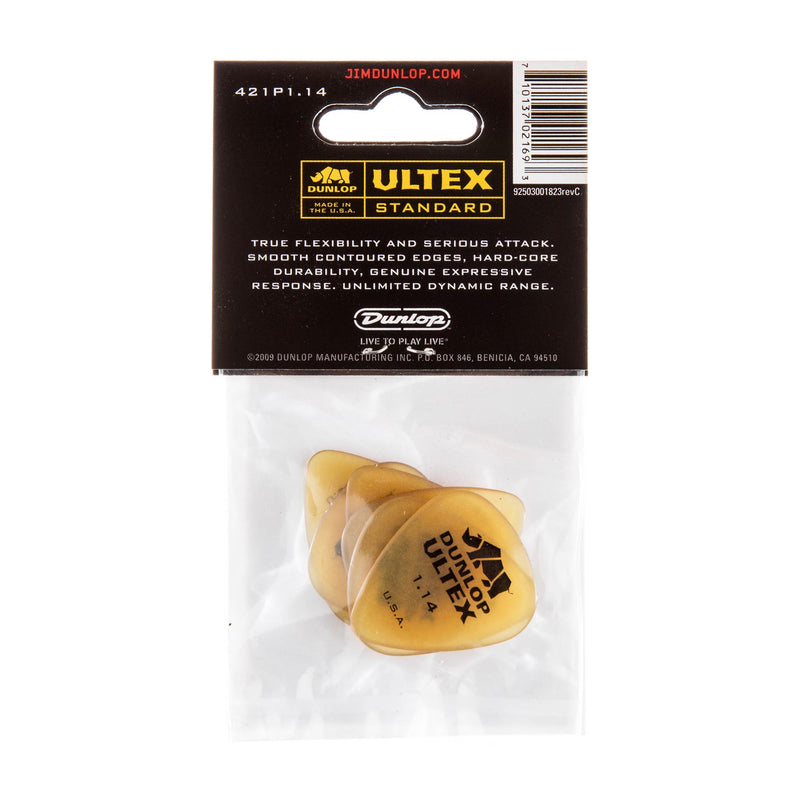 Dunlop 1.14 Yellow Ultex Standard Picks 6 Pack