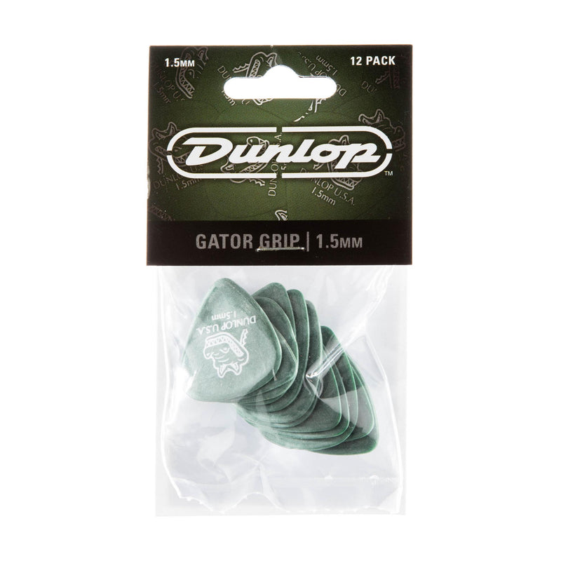 Dunlop 1.50 Green Gator Grip Standard Picks 12 Pack