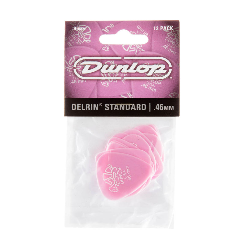 Dunlop .46 Light Pink Delrin 500 Standard Picks 12 Pack
