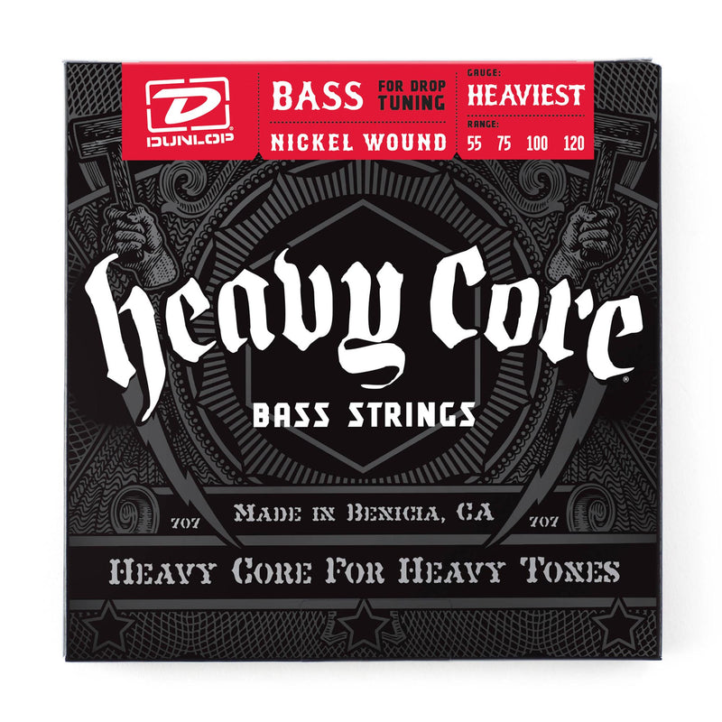 Dunlop 55-120 Heavy Core Bass Strings Set - Heaviest