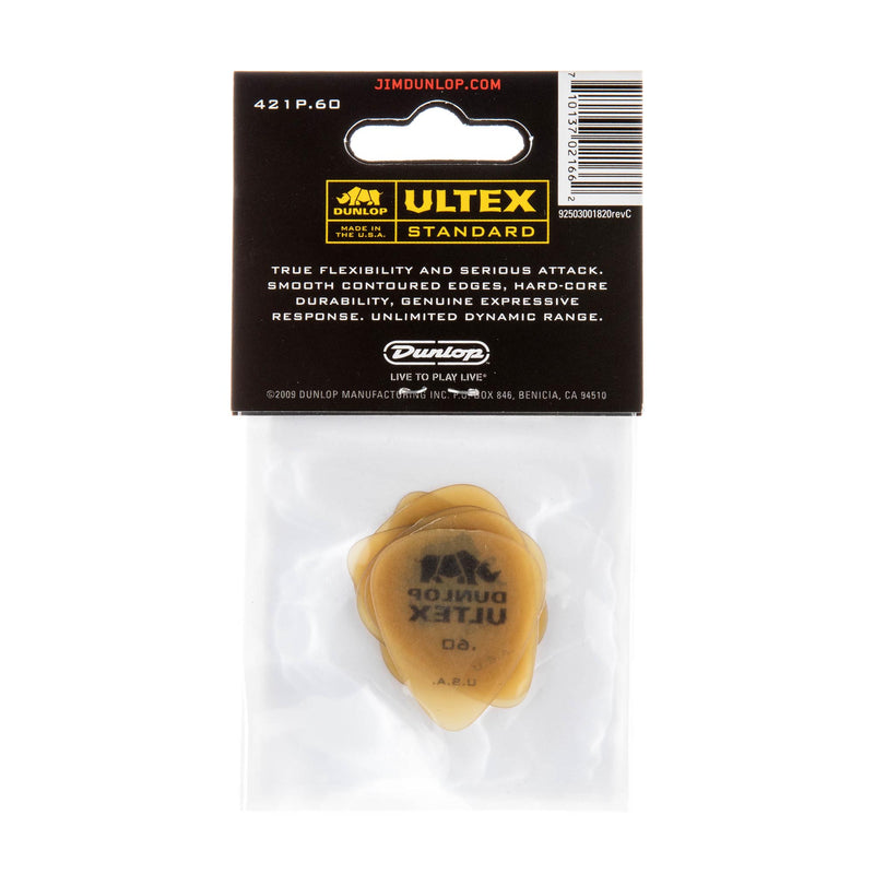 Dunlop .60 Yellow Ultex Standard Picks 6 Pack