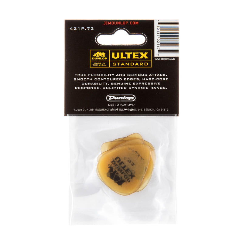 Dunlop .73 Yellow Ultex Standard Picks 6 Pack
