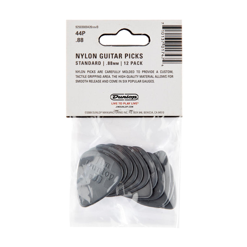 Dunlop .88 Nylon Standard Picks, 12 Pack