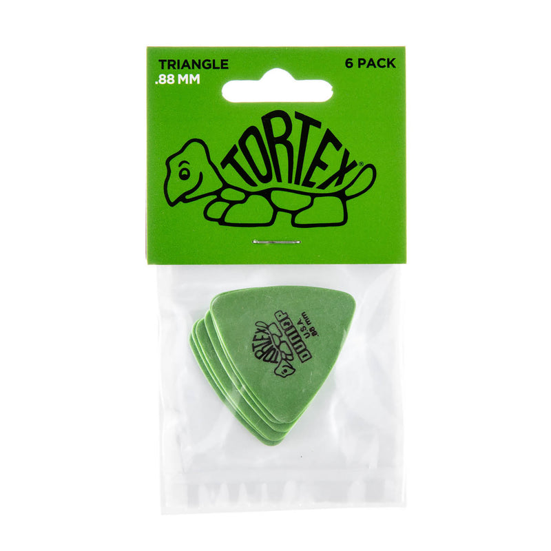 Dunlop .88MM Tortex Triangle Pick 6-Pack, Green