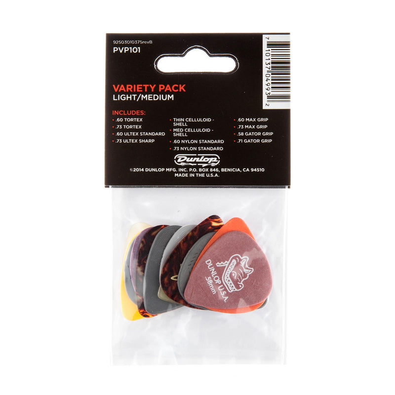 Dunlop Guitar Pick Variety Pack Light/Medium 12 Pack