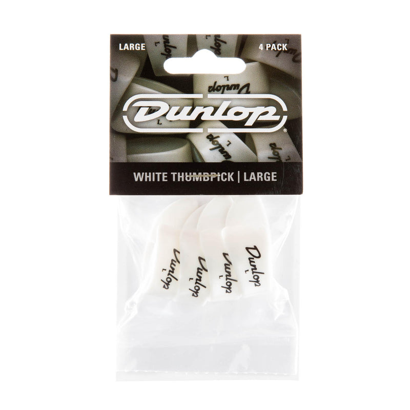 Dunlop Plastic Large Thumbpick White 4 Pack