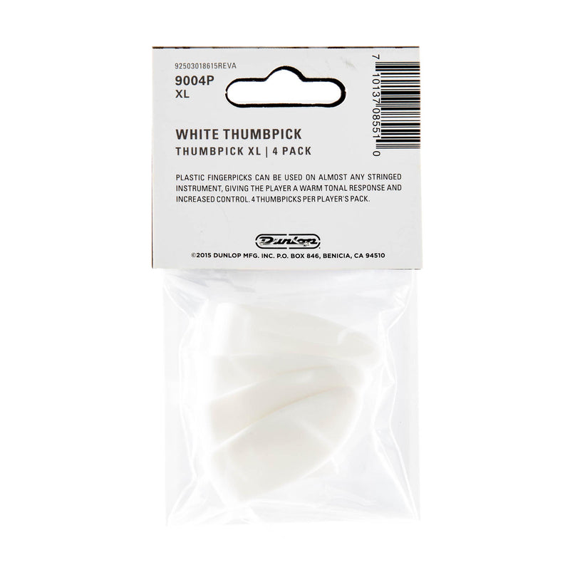 Dunlop Plastic XL Thumbpick White 4 Pack