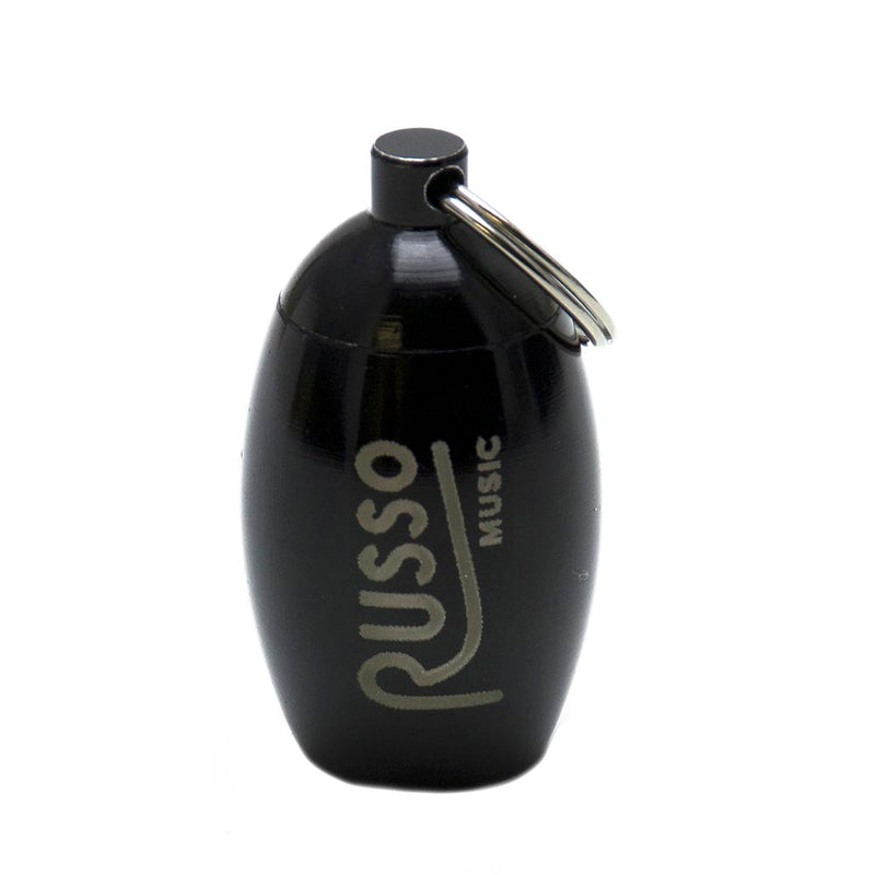 Earasers Stash Can Earplug Carrying Case - Black - Russo Music Logo