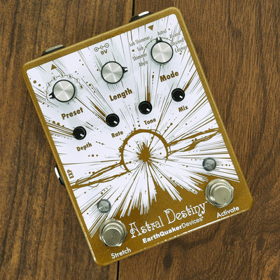 EarthQuaker Astral Destiny Octal Octave Reverberation Machine, Russo Music Custom Gold/White