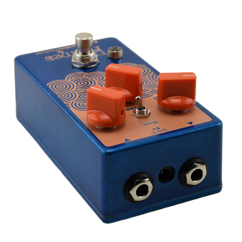 EarthQuaker Devices Plumes Small Signal Shredder, Russo Music Custom Transparent Blue/Pastel Orange