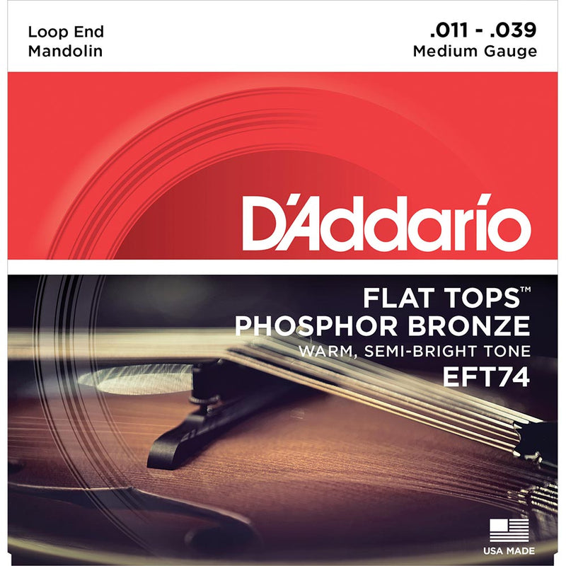 D'Addario 11-39 Flat Tops Phosphor Bronze Mandolin Strings - Medium