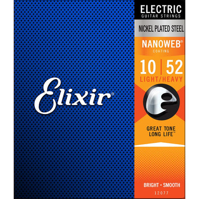 Elixir 10-52 Light-Heavy Nanoweb Elec Strings