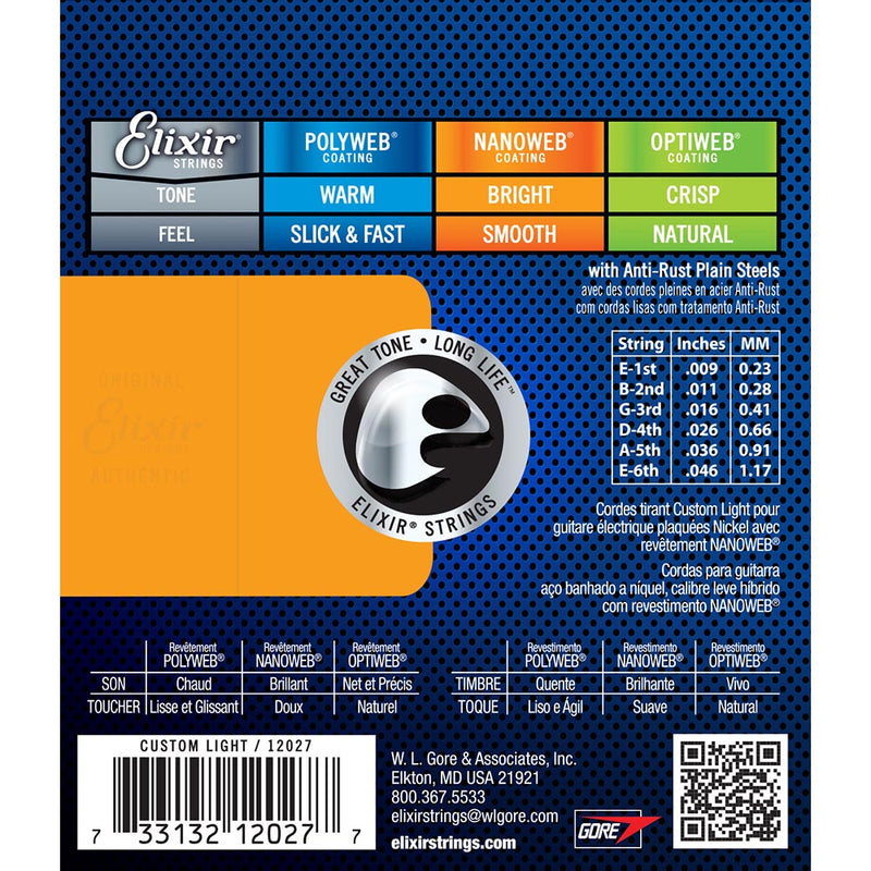 Elixir 9-46 Custom Light Electric Nanoweb