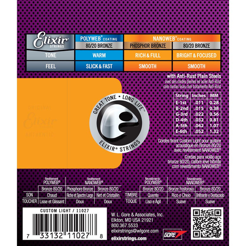 Elixir Custom Light 11-52 Nanoweb 80/20