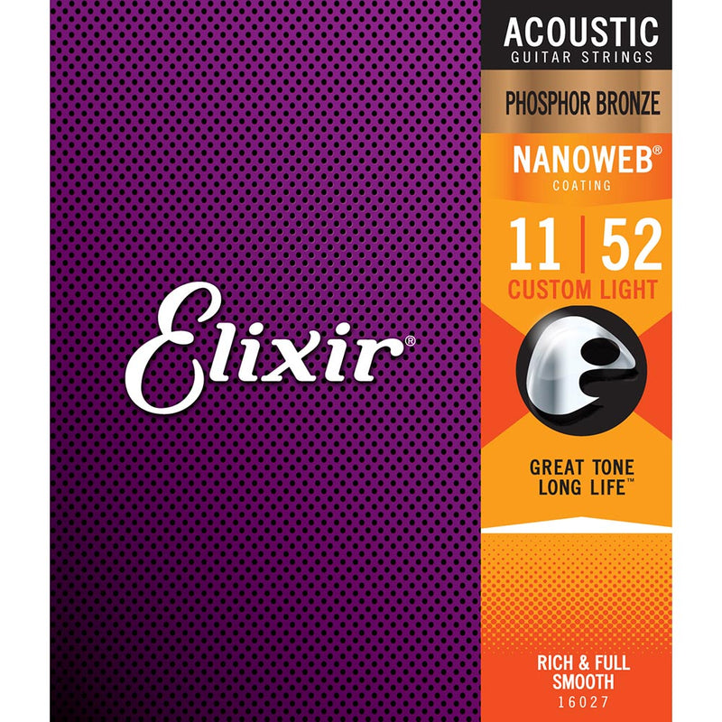 Elixir Custom Light 11-52 Nanoweb Phosphor Bronze