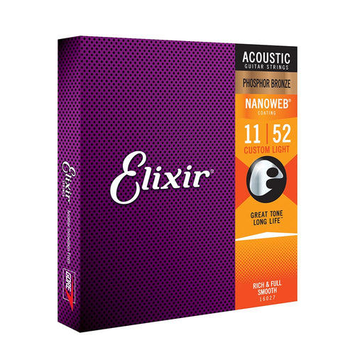 Elixir Custom Light 11-52 Nanoweb Phosphor Bronze