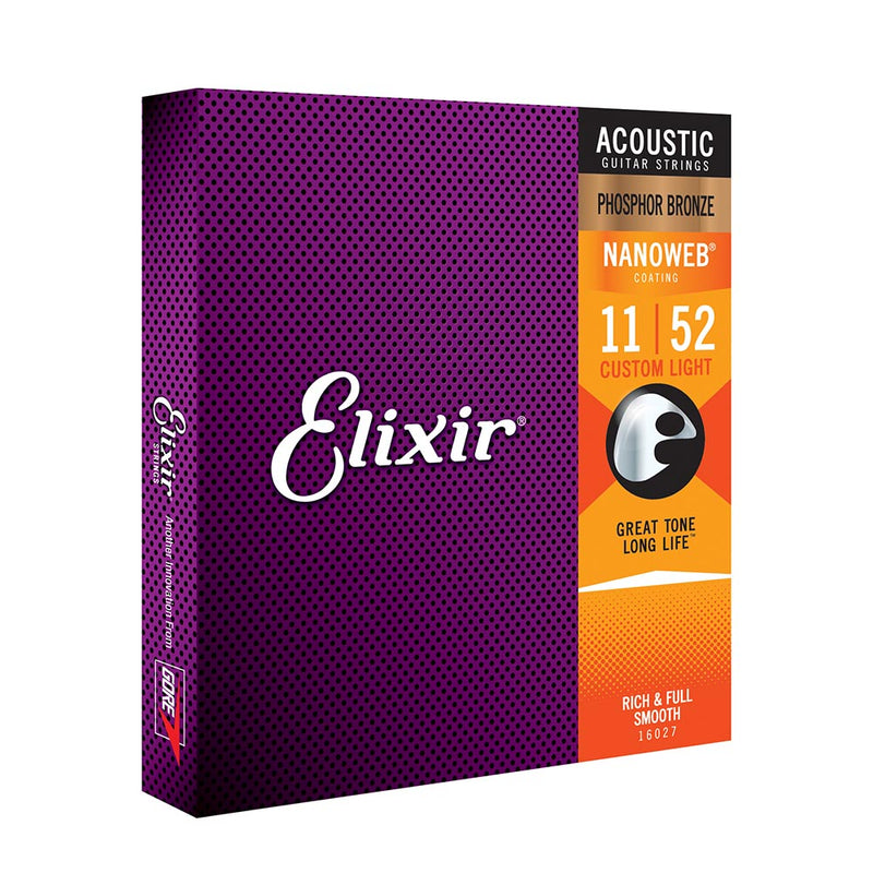 Elixir Custom Light 11-52 Nanoweb Phosphor Bronze