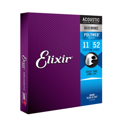 Elixir Custom Light 11-52 Polyweb 80/20 Bronze